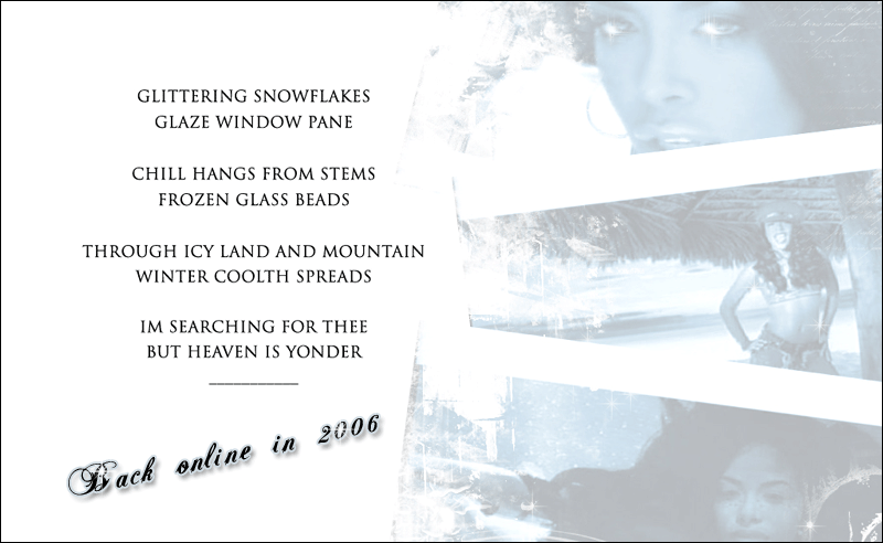 Aaliyah-Babygirl Art Community will be back online with a new look in 2006!